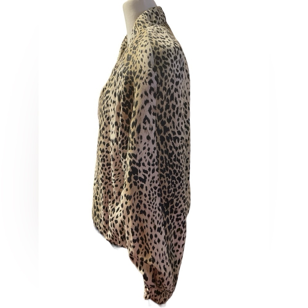 Gantos Vintage 1980s Bomber Jacket Size Medium Leopard Print Shoulder Pads - Picture 2 of 8